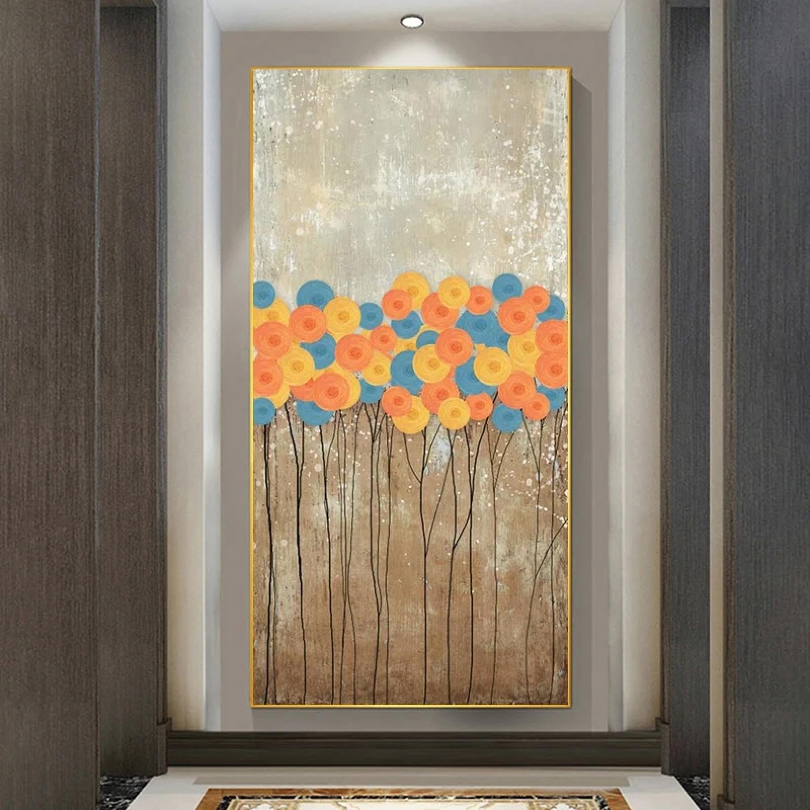 Plantes imprimées et tableau abstrait d'arbre d'argent chic - 8