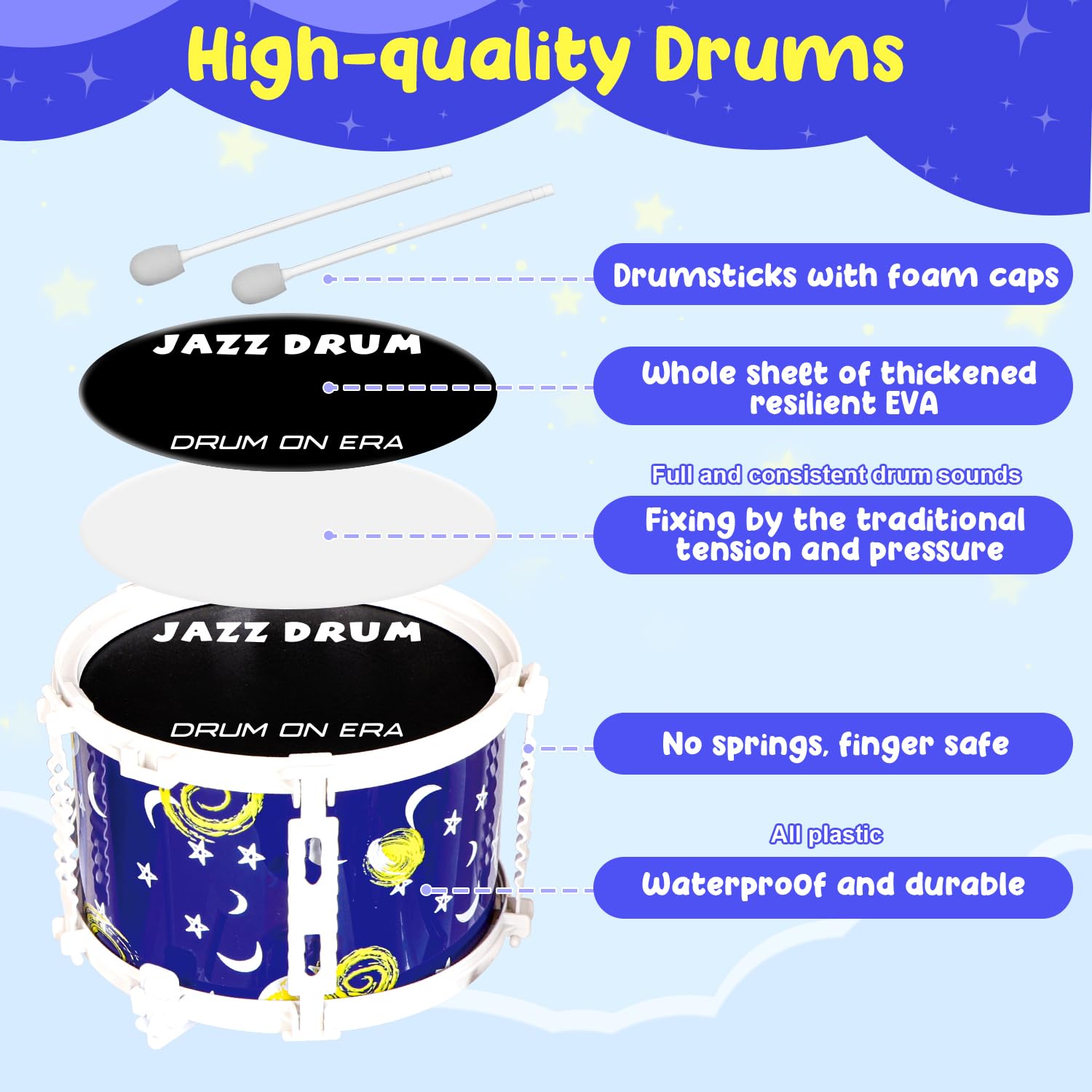 Batería para niños, batería de Juguete Verdantree, batería Infantil, 5 Instrumentos Musicales de percusión, Juguetes para niños y niñas de 3, 4 y 5 años, Regalos para Edades de 3 a 5 años