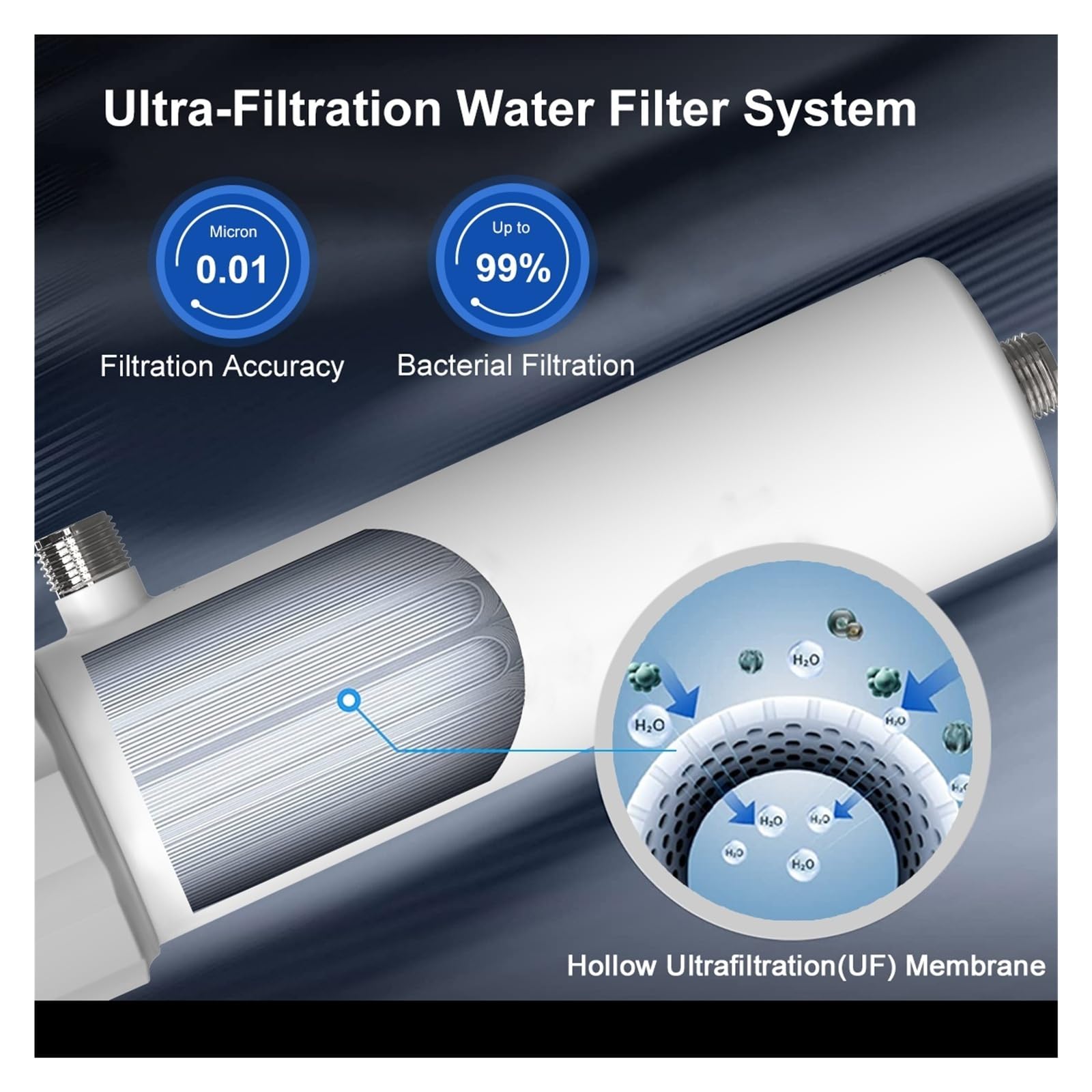 0,01 μm PVDF-Ultrafiltrations-Wasserfiltersystem, waschbare -Membran, Trinkwasserreinigungssystem den Heimgebrauch