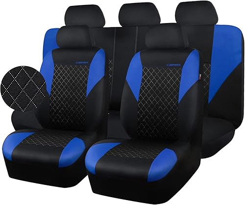 Miniatura 7 de CAR PASS Fundas universales de tela de estampado ultrasónico, funda de asiento de automóvil transpirable con esponja compuesta de 0.197 in en el