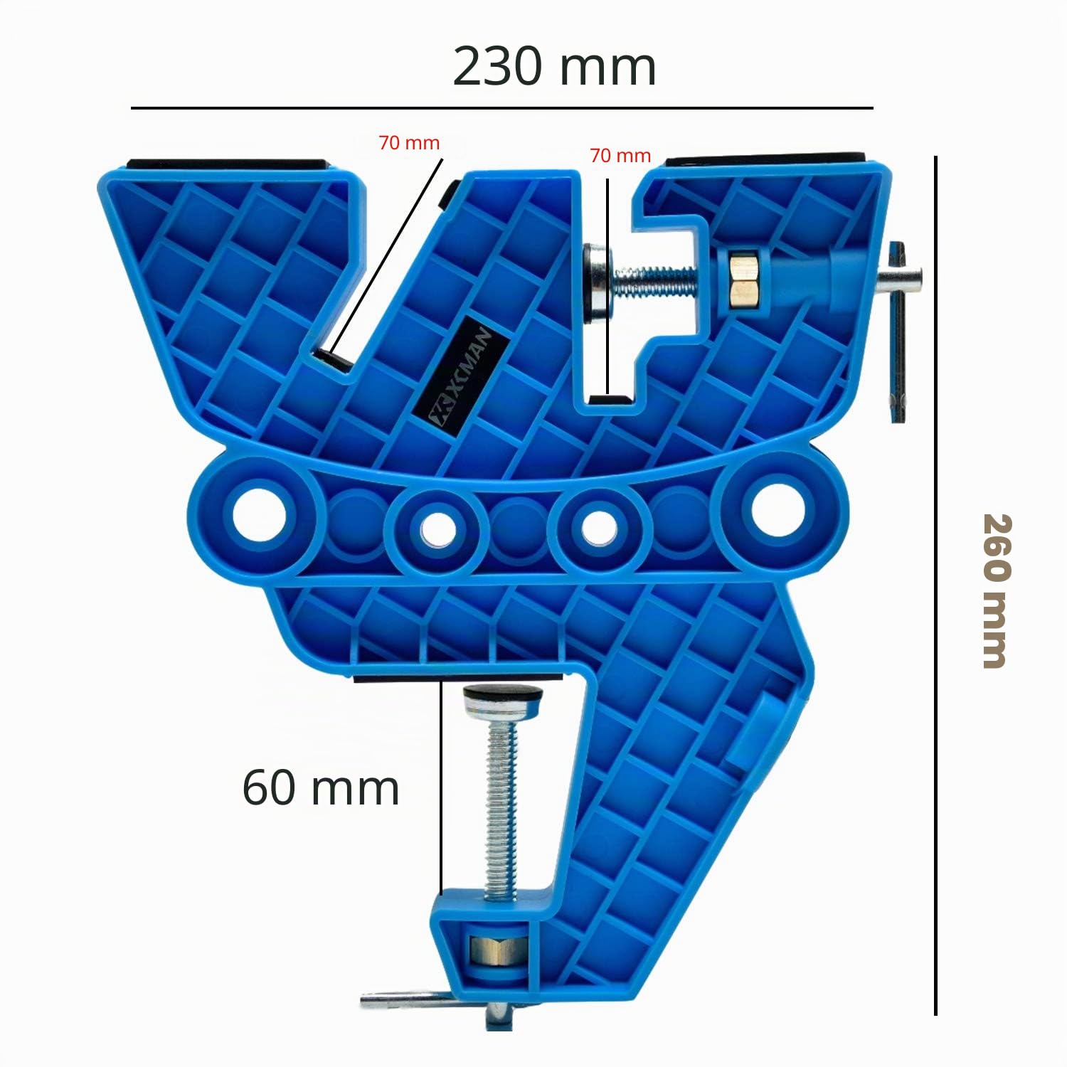 XCMAN Ski and Snowboard Vise for Tuning Waxing Repair, Non-Slip Vice Grips with Horizontal Vertical Tilt Positions