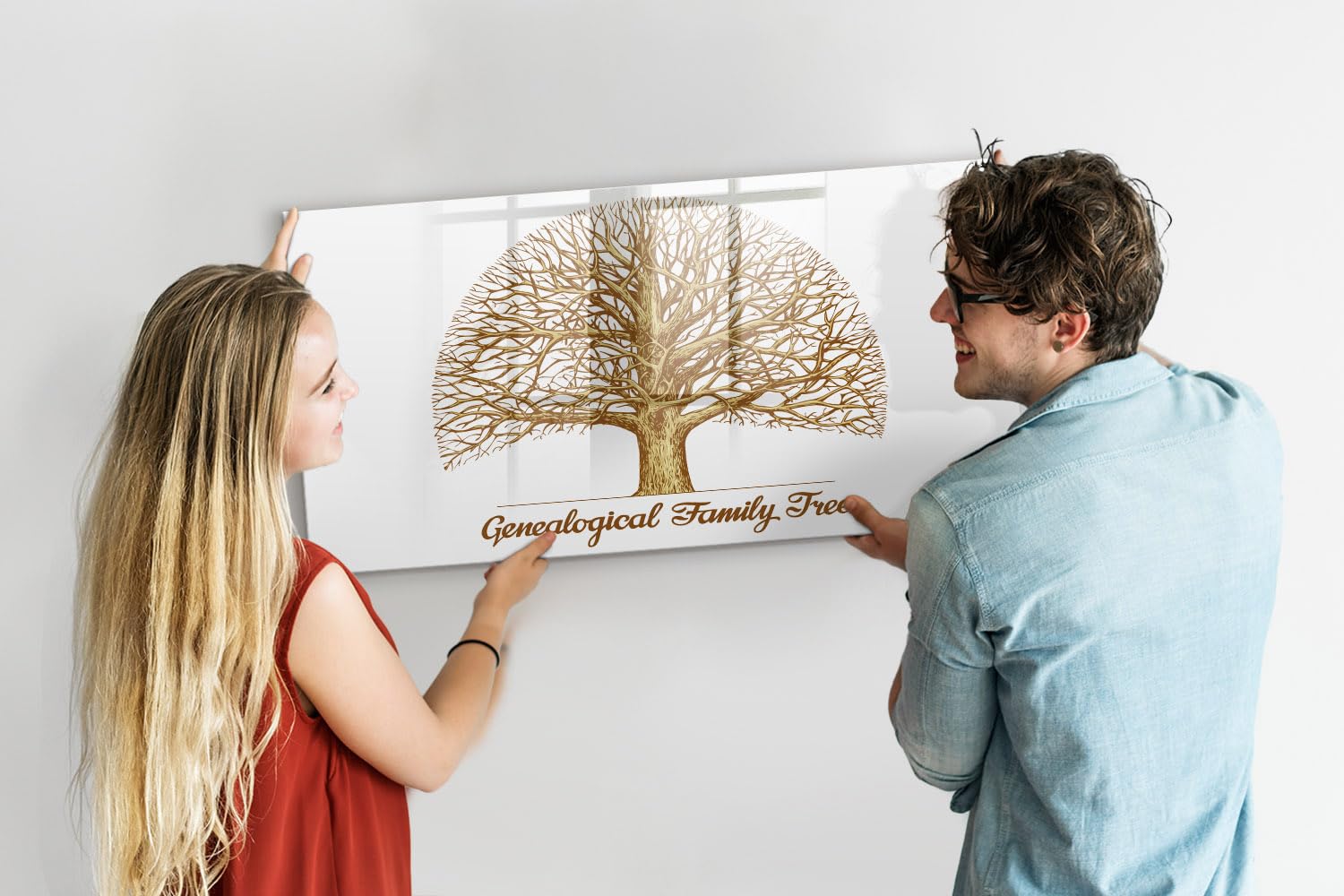 Lavagna magnetica grande 120x60 cm | Vecchio albero genealogico