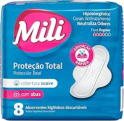 Absorvente Mili Proteção Total Suave C/Abas – 8 Unidades