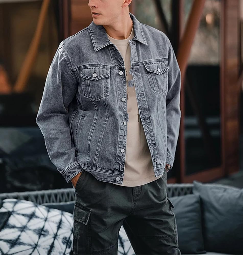 Amazon.com: SIMWOOD 2024 Autumn New Oversize Denim Jackets Men 