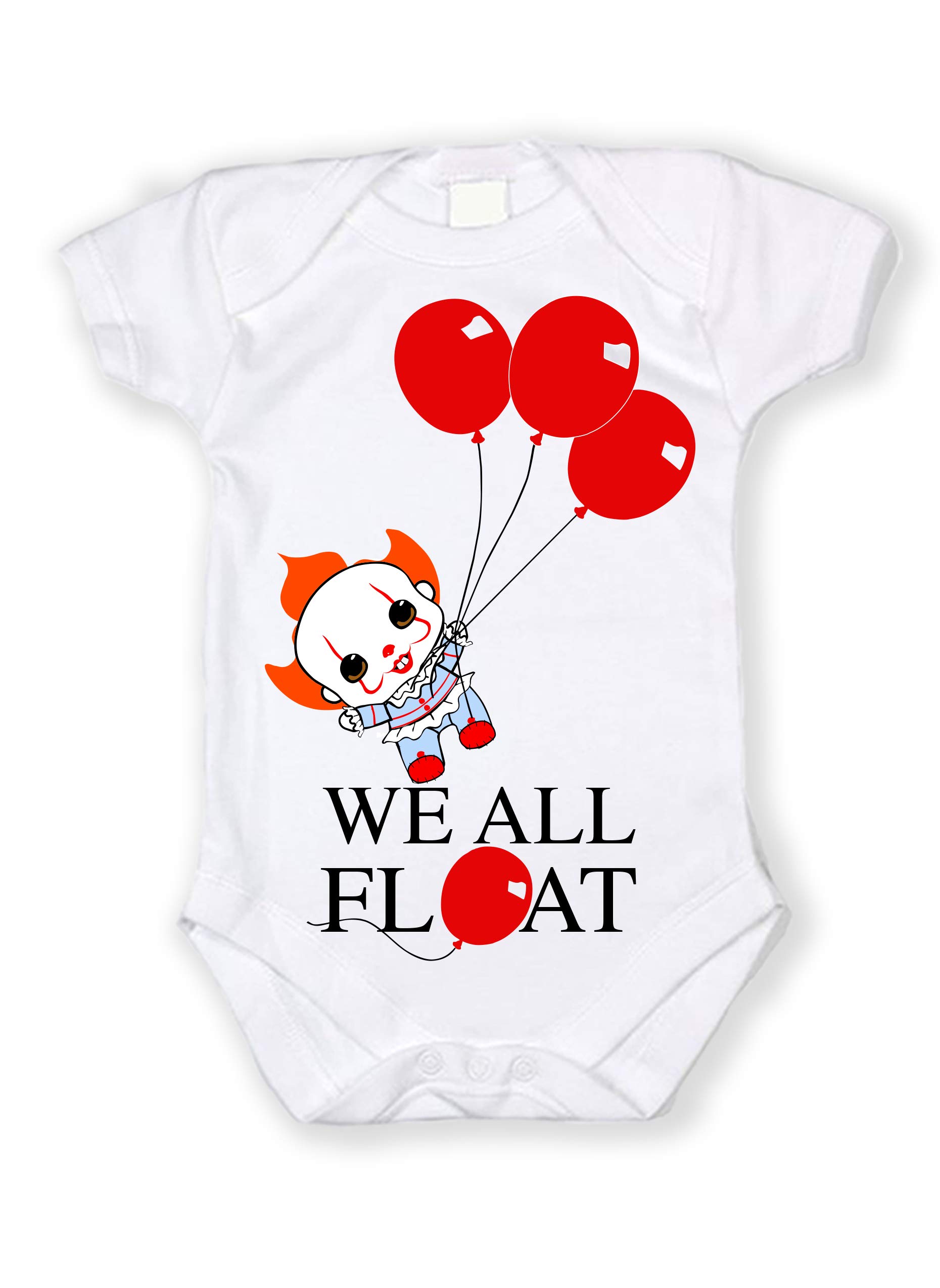 MIMA Apparel We All Float Down Here Pennywise Baby Bodysuit/Pennywise Tshirt Unisex Child