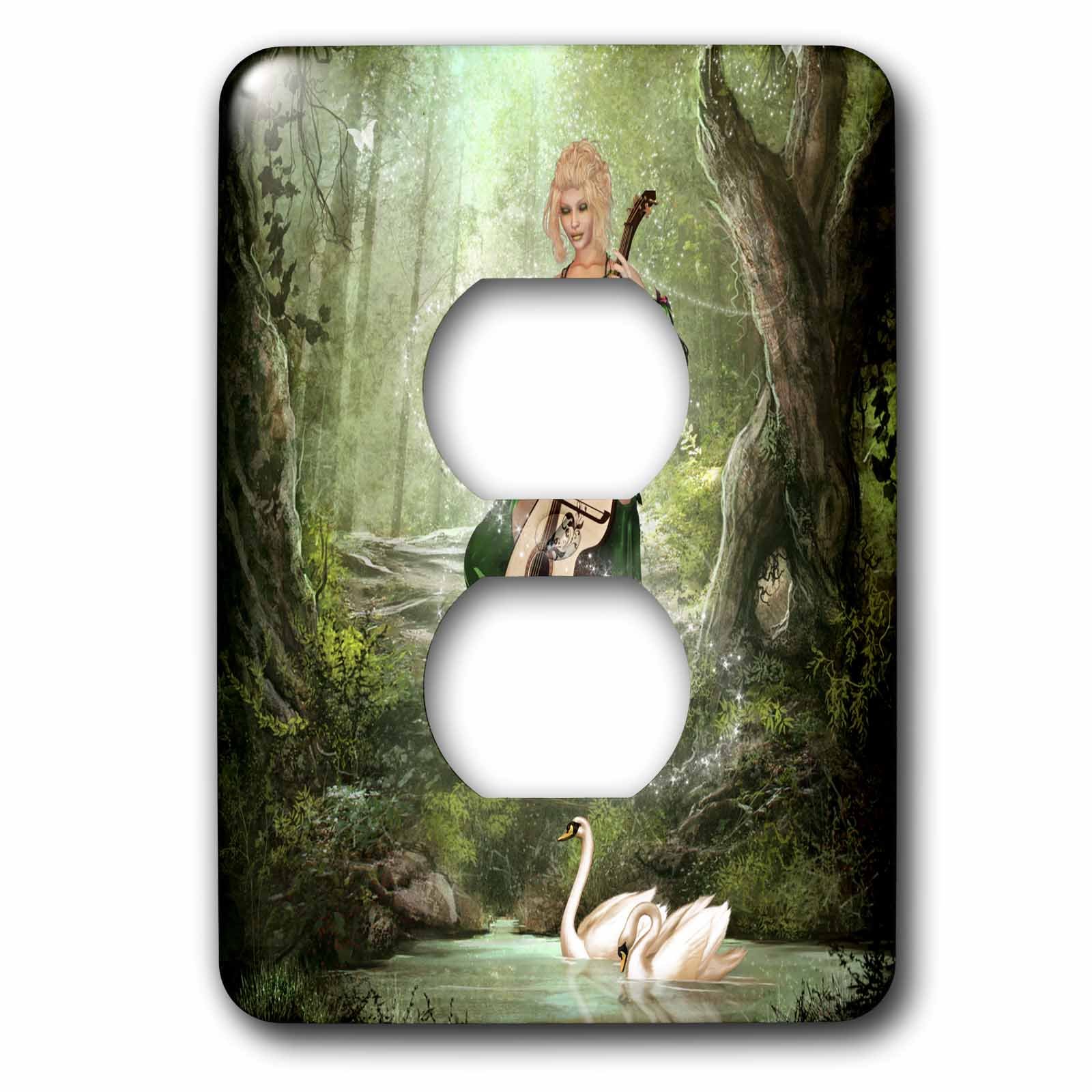 Plaque elfe violoncelle 3dRose LSP_172919_6 double prise pour decoration murale