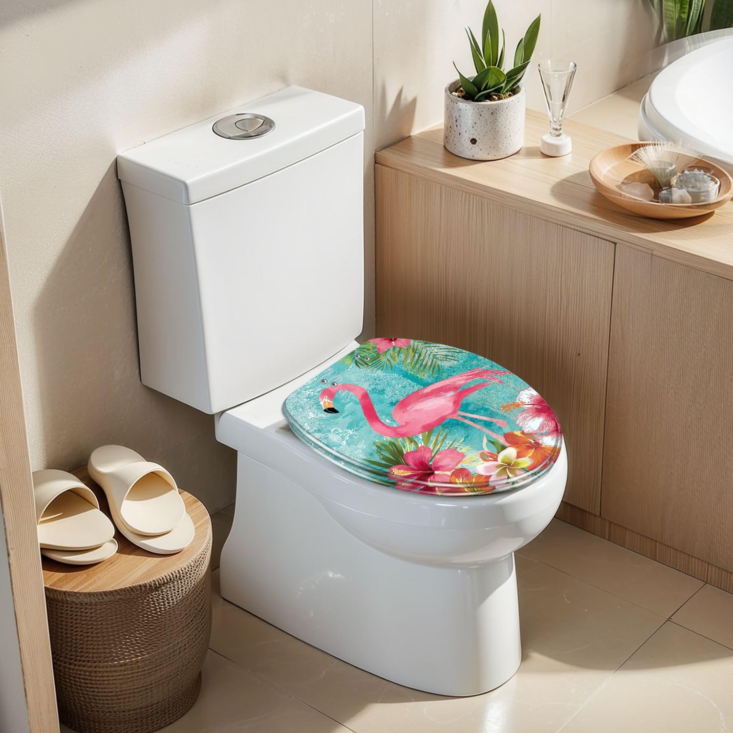 Asiento de inodoro genérico de cierre suave para baño