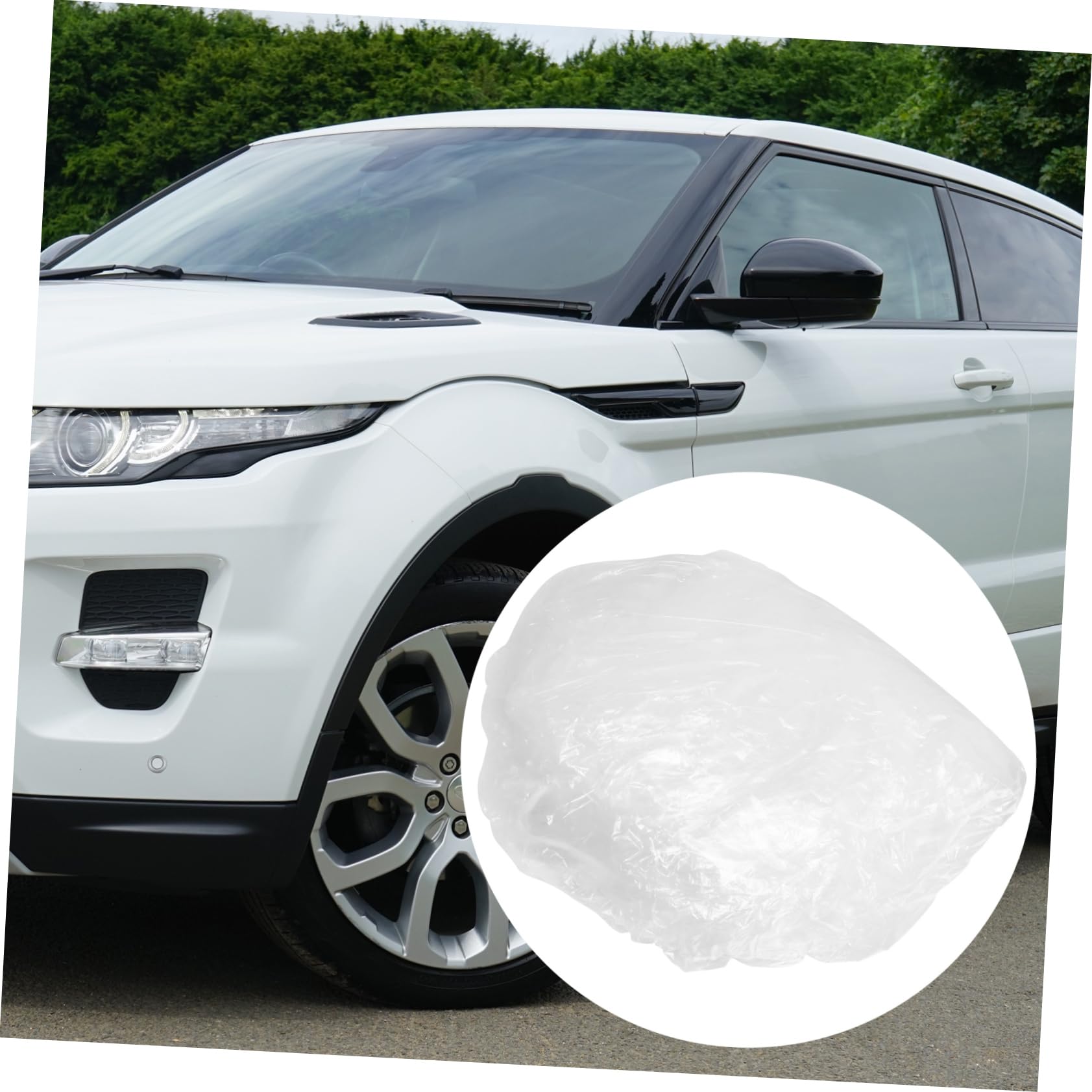 Mobestech Transparent Disposable Car Cover Durable Pe Protective Automobile Cover for Dust and Rain Fit for All Vehicles — view 4