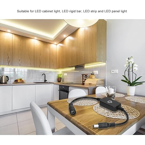 Miniatura 4 de Garosa Tira de luces LED DC 12V-24V 6A, atenuador, caja de luz, ajuste de brillo, interruptor táctil para tira de luces LED, cuerda de luz,