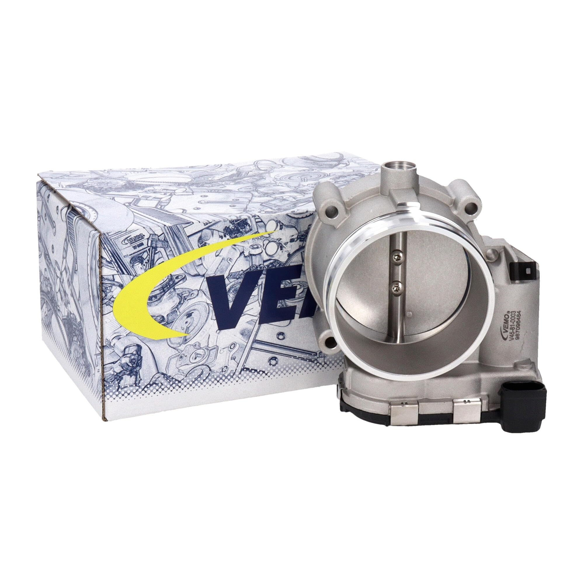 VEMO V40-81-0003 Drosselklappenstutzen Drosselklappe Steuergerät/Software muss angelernt/upgedatet werden Kompatibel mit OPEL Corsa C Schrägheck X01 0825243 1054143 825243 | V40-81-0003 passend für Agila Astra Corsa | V40-81-0003