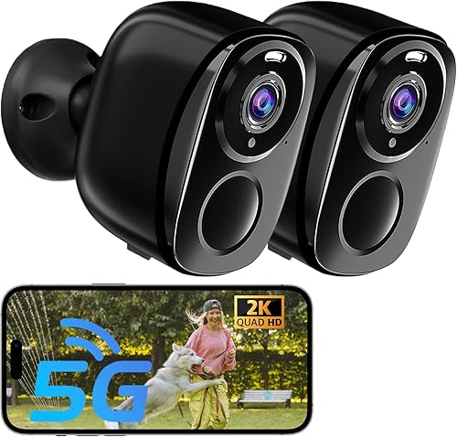 Miniatura 1 de ELECCTV Cámaras de seguridad WiFi 5G2.4G inalámbricas para exteriores, cámara de seguridad 2K 5G con detección de movimiento AI, visión nocturna a