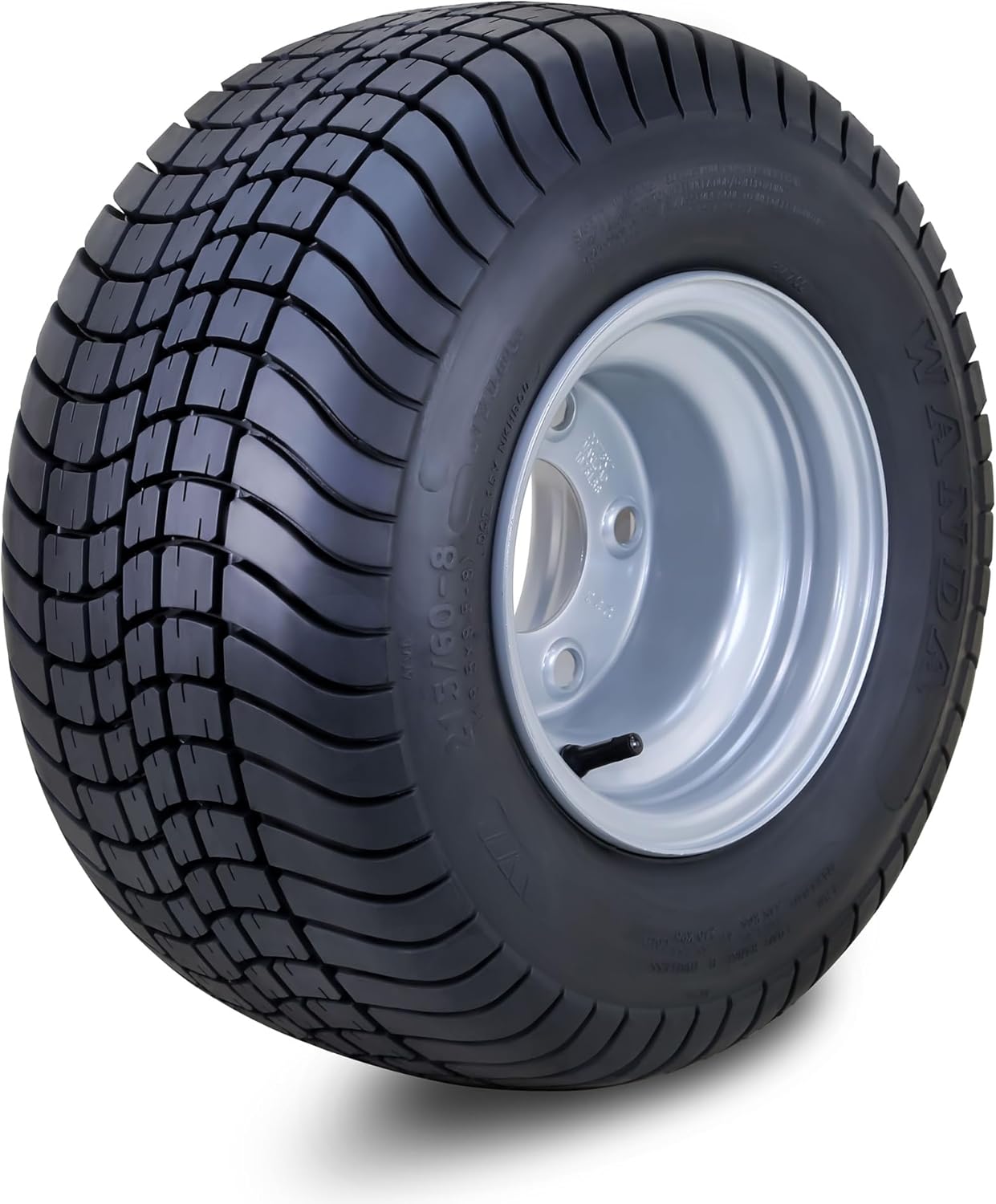 WANDA Golf Cart Tire Wheel Assembly 215/60-8 4-Ply with 5 Lugs on 4.5" PCD Silver Rim