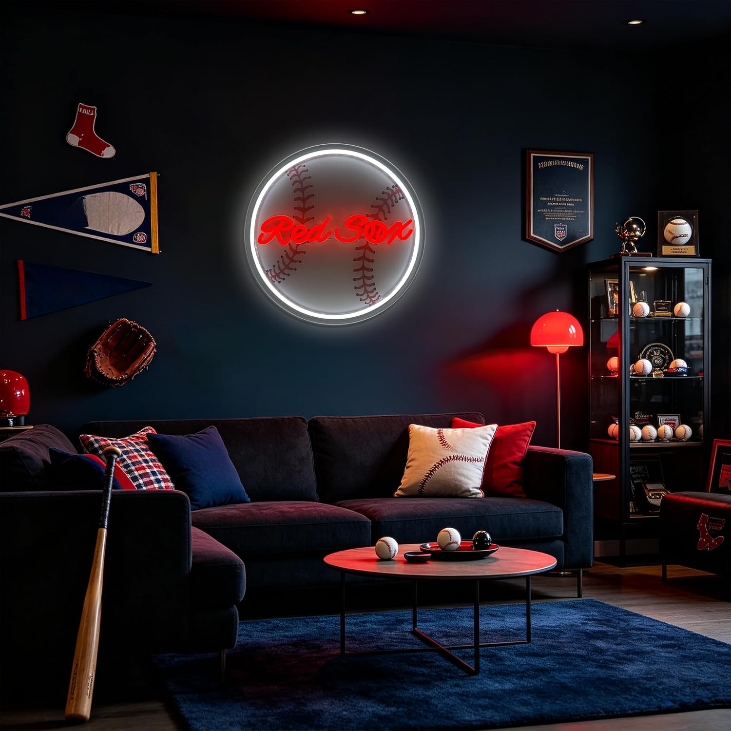 Red Sox Baseball Neon Sign Boston BRS Cool Light Up Sign Wall Decor Gift image 5