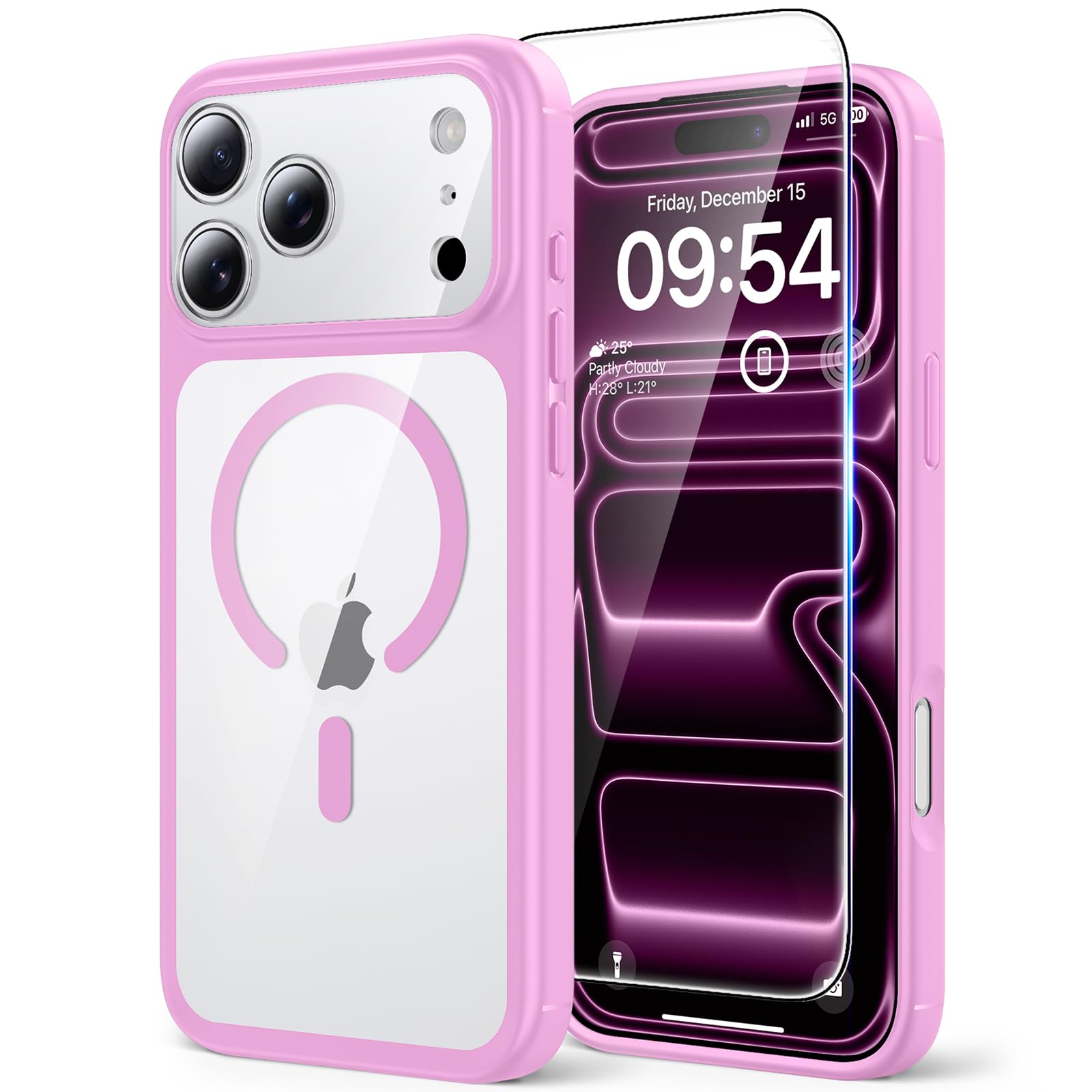 TAURI Funda para iPhone 13/iPhone 14, Compatible con MagSafe [No amarillea] con Vidrio Templado, Carcasa Nueva para iPhone 13/iPhone 14,Funda Ultra Fina antichoque - Transparente — view 16