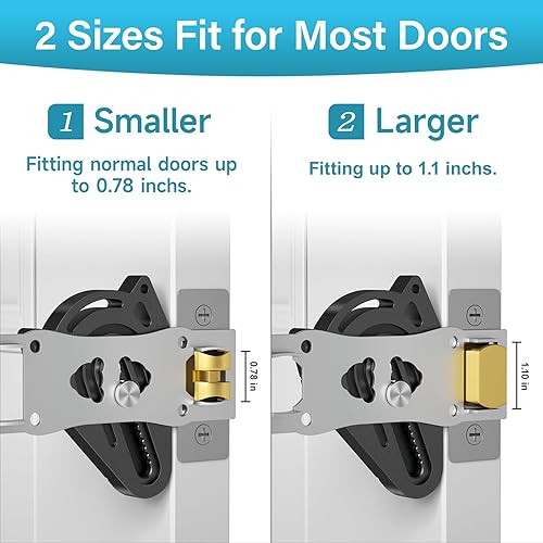 Miniatura 3 de Cerradura de puerta portátil para seguridad de habitación de hotel de viaje, cerraduras de puerta de hotel de metal para viajeros, cerradura de