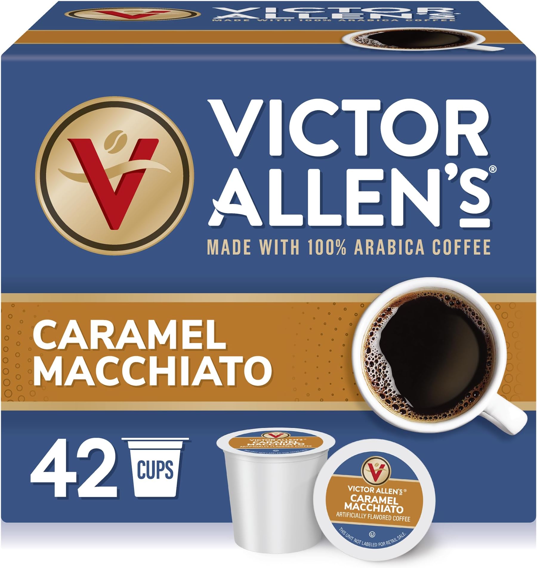Caramel Macchiato Flavored, Medium Roast, 42 Count, Single Serve Coffee Pods for Keurig K-Cup Brewers