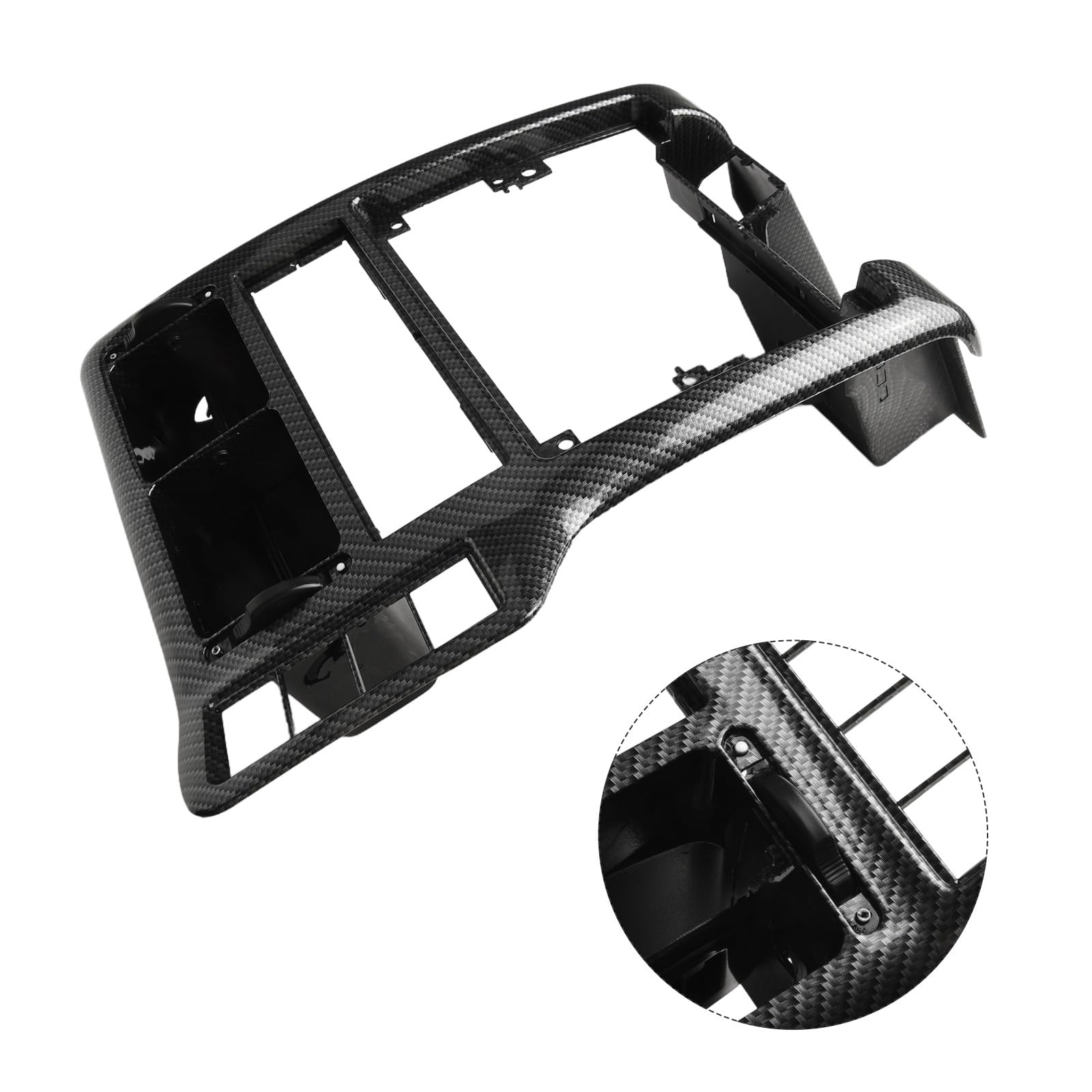Rejilla de ventilación de aire acondicionado para consola central de coche de fibra de carbono para polo 6N1 1994-2002, reemplaza 6N1858069A 6N1858071A