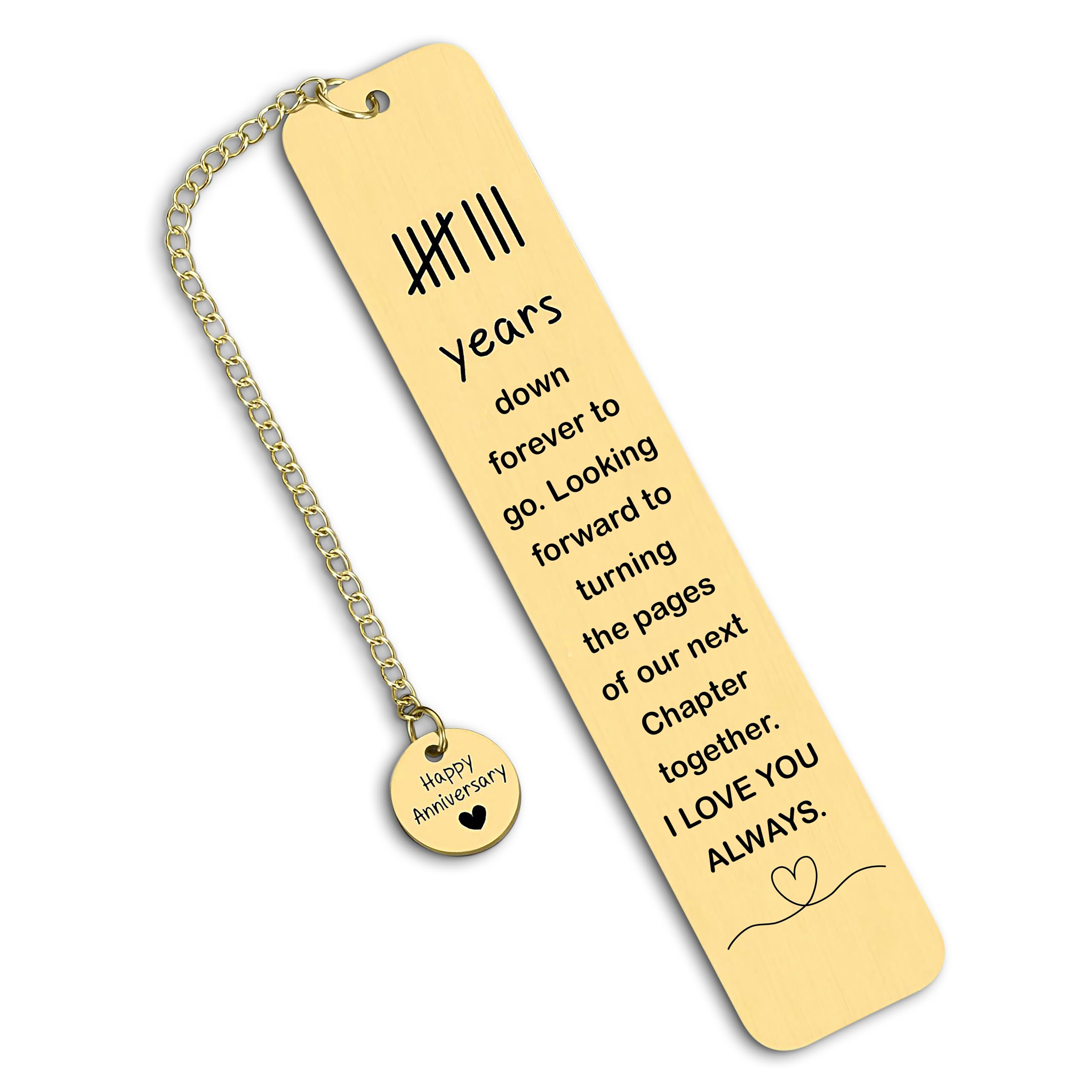 - 8 Year Bronze Anniversary Gifts for Him Her, 8th Wedding Anniversary Copper Bookmark for Wife Husband, Bronze Anniversary Gift for Couples, Traditional 8 Year Gift for Women Men