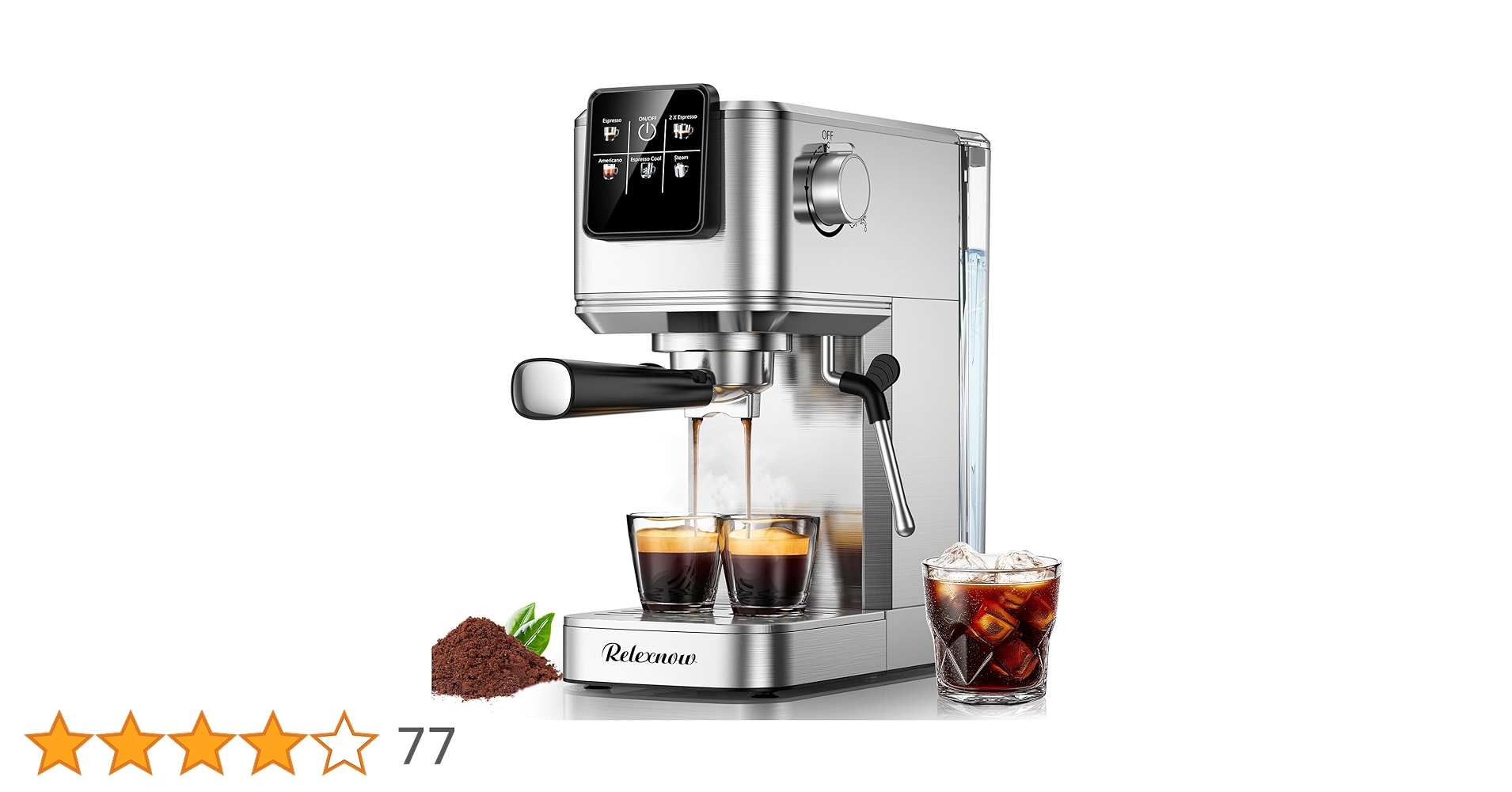 Amazon.co.jp: RELEXNOW エスプレッソマシン 20バー 水出し