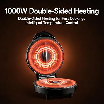 Dual-Zone Electric Omelette Maker Nonstick 6.3 Dual Individual Pans with Indicator Lights Anti-Slip Base Anti-Scald Handle Quick, No-Flipping