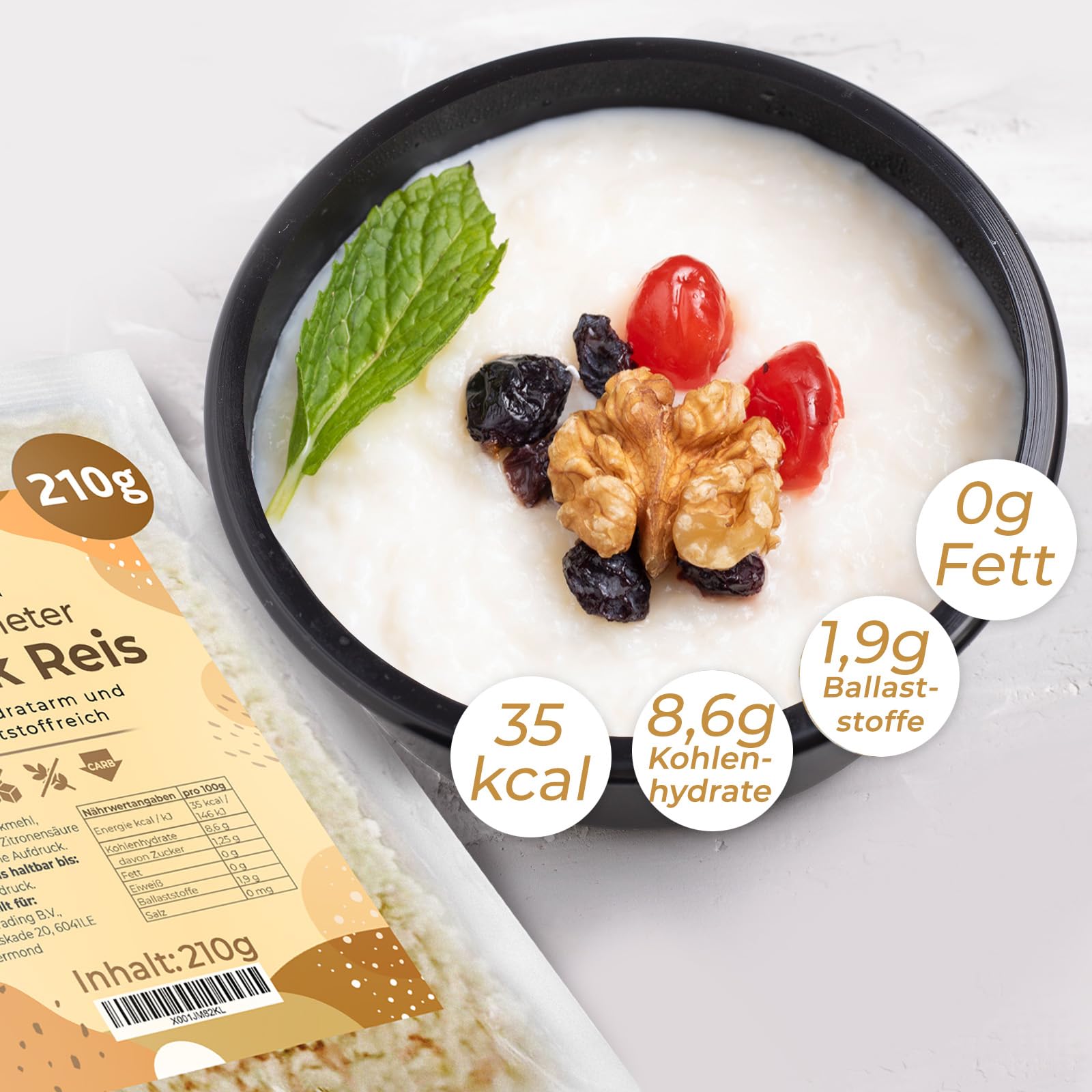 AVIDA ZEN Konjak Reis, Zero und kohlenhydratarm, Shirataki kalorienarm | Konjakreis getrocknet 3x210g ballaststoffreich Keto freundlich, glutenfrei und vegan, Konjac rice wenig Kalorien