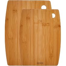 Karaca Bade Bamboo Chopping Board Set - 2-Piece Wooden Cutting Board Set for Kitchen, Large and Small Bamboo Chopping Boards, Wood