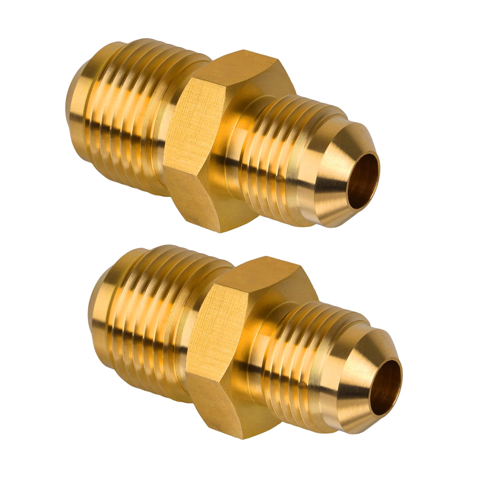 JUWO 3/8" Flare X 1/4" NPT Male Brass Fitting - Half-Union For Propane, Gas, Fuel Lines (1-Pack)