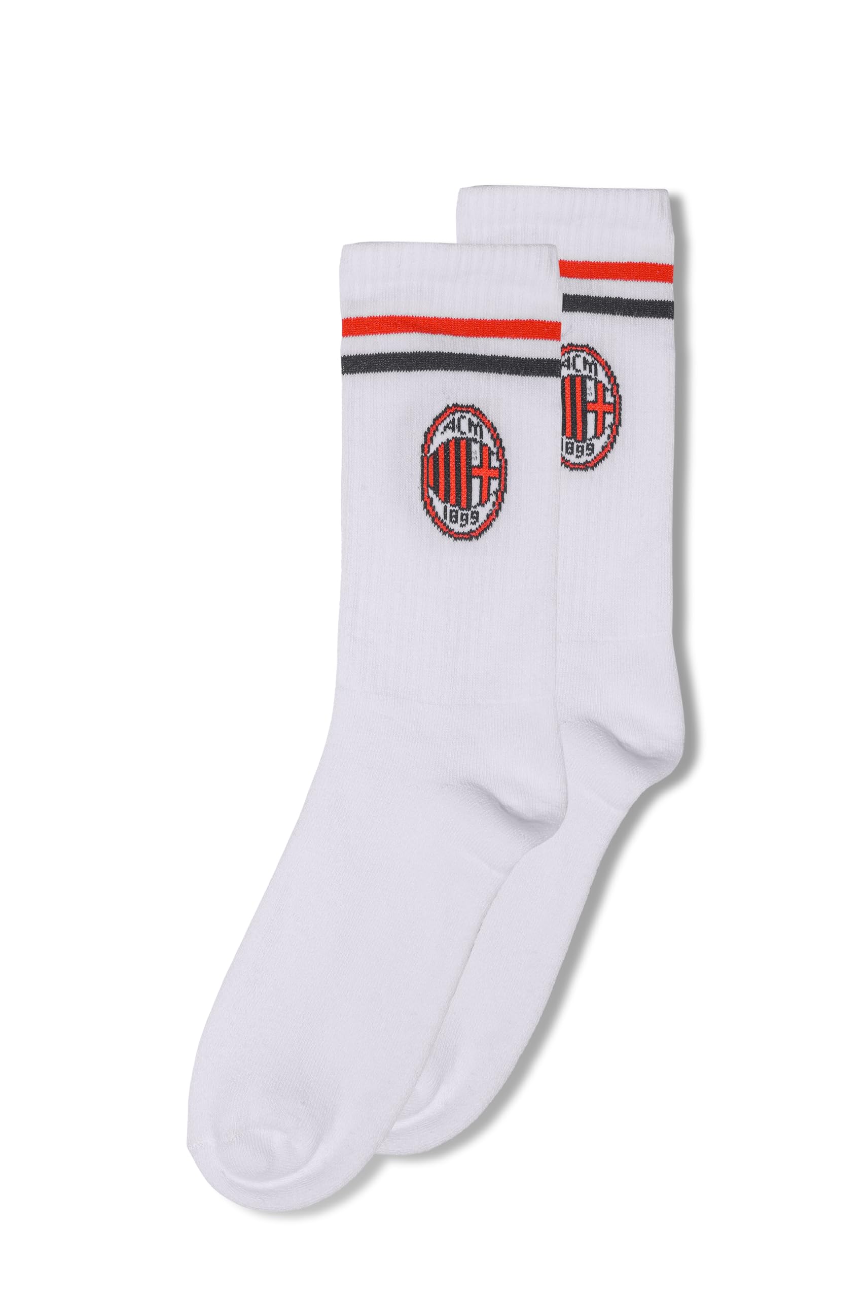 A.C. Milan, Set Calze Sport, Pacco da 2, 2 Paia di Calzini, Unisex - Adulto, Prodotto ufficiale