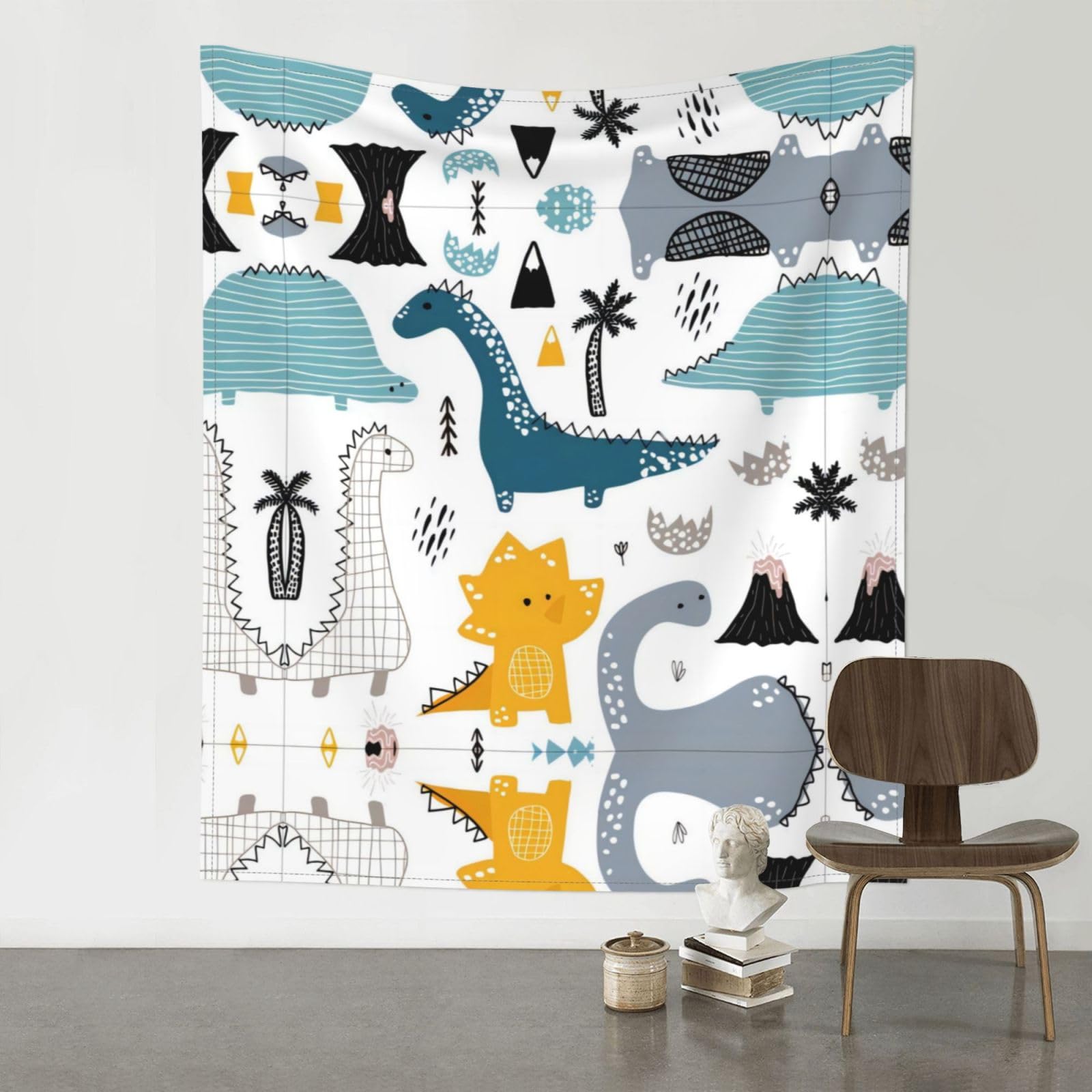 YYHWHJDE Cartoon Dinosaur Kids Prints Wall Tapestry 60x51in - High-Grade Polyester Throw Blanket for Bedroom, Dorm, Beach & Picnic Decor