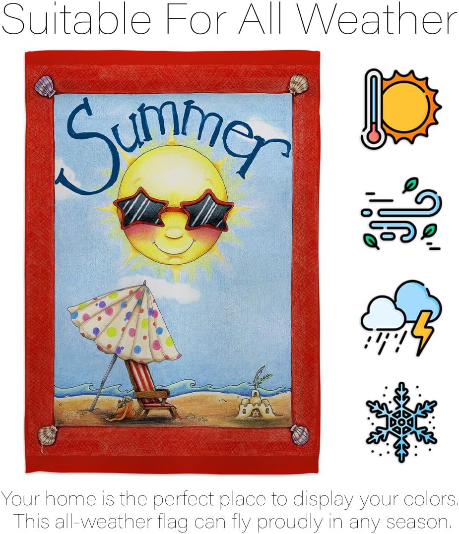 Breeze Decor G156074 Fun in Summer Summer Fun in The Sun Impressions Decorative Vertical Garden Flag 13" x 18.5" Printed in USA Multi-Color