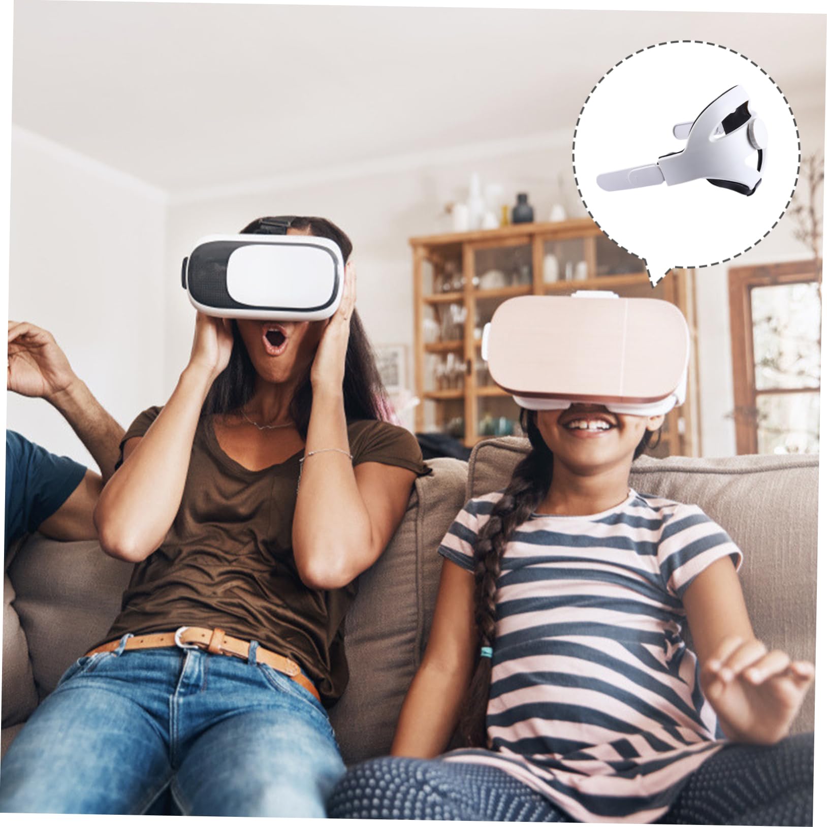 HEMOTON Cinturino per Visore Vr Compatibile con Visori Regolabile Cuscinetto per Testa Cinturino Protettivo Comodo in Materiale Abs di Facile da Installare e Staccare
