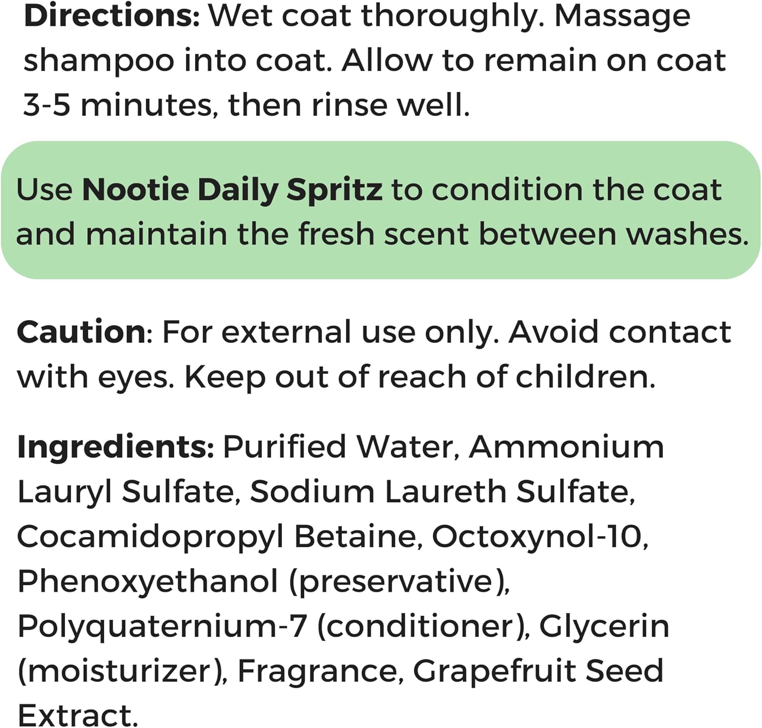 Nootie - Pet Shampoo for Sensitive Skin - Revitalizes Dry Skin & Coat - Natural Ingredients - Gentle Dog Shampoo - Cleans & Conditions