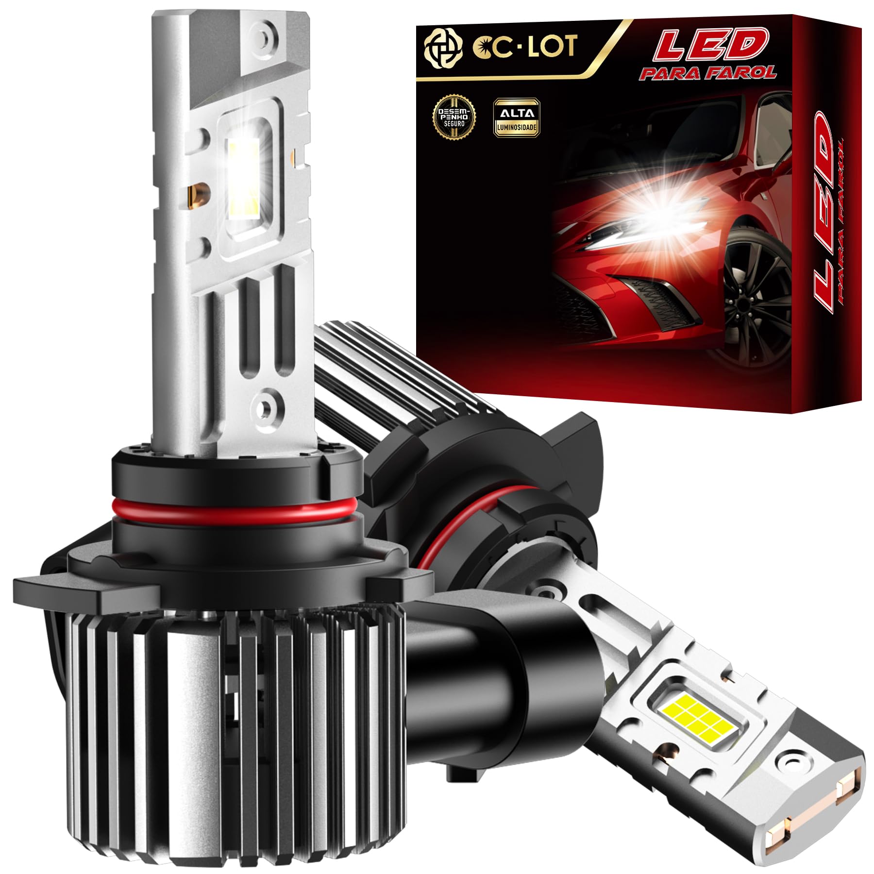 Ampoules 9012, phares antibrouillard 9012 avec ventilateur haute vitesse, 40 W – 40 000 LM, lumière blanche froide 6500 K super lumineuse, puce thermique intelligente intégrée, lot de 2