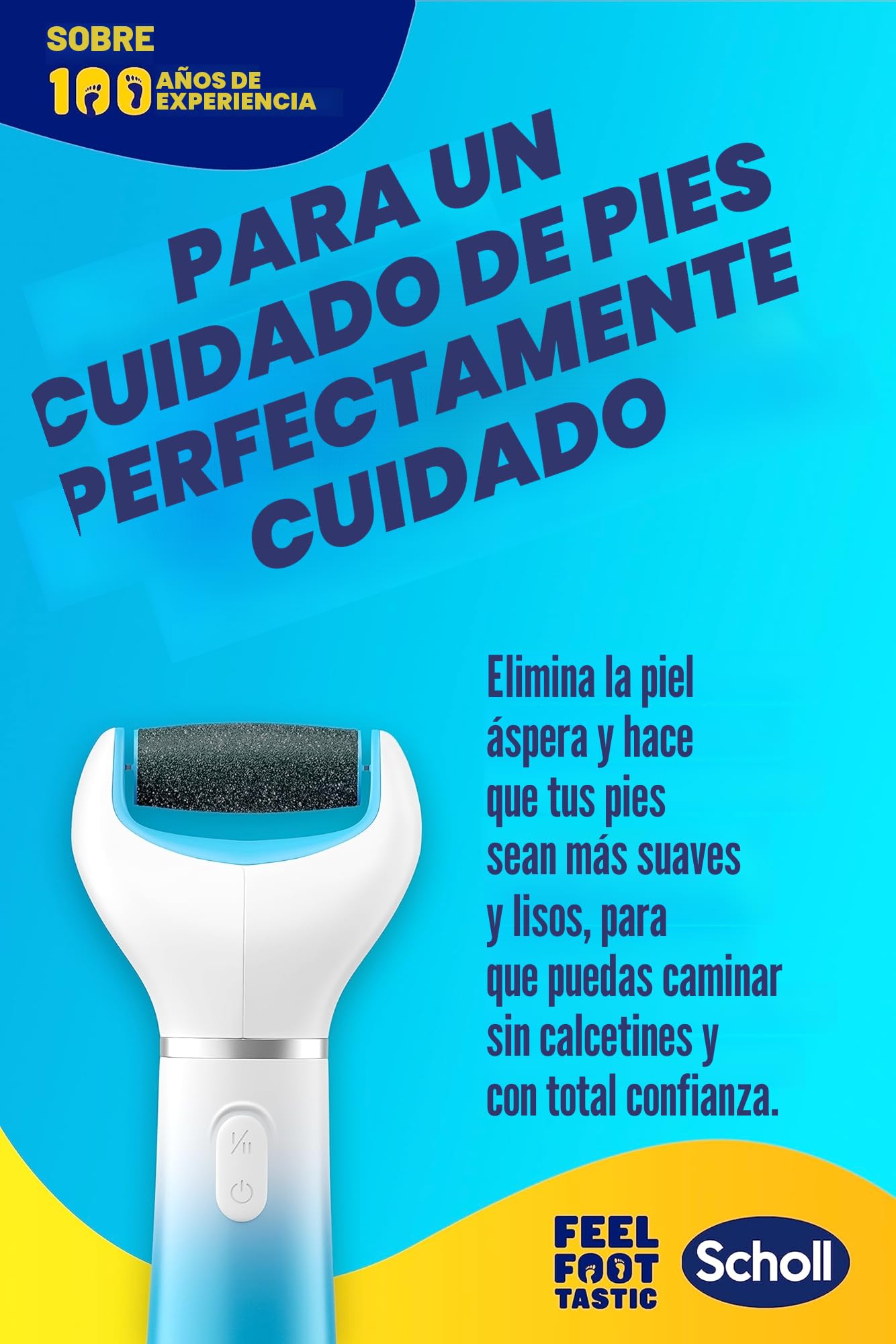 Scholl Expert Care - Eliminación de callos para pies suaves y sedosos, rápido y sin esfuerzo (con rodillo de minerales marinos para resultados precisos, 1 dispositivo con rollo), 1 unidad (1 unidad)