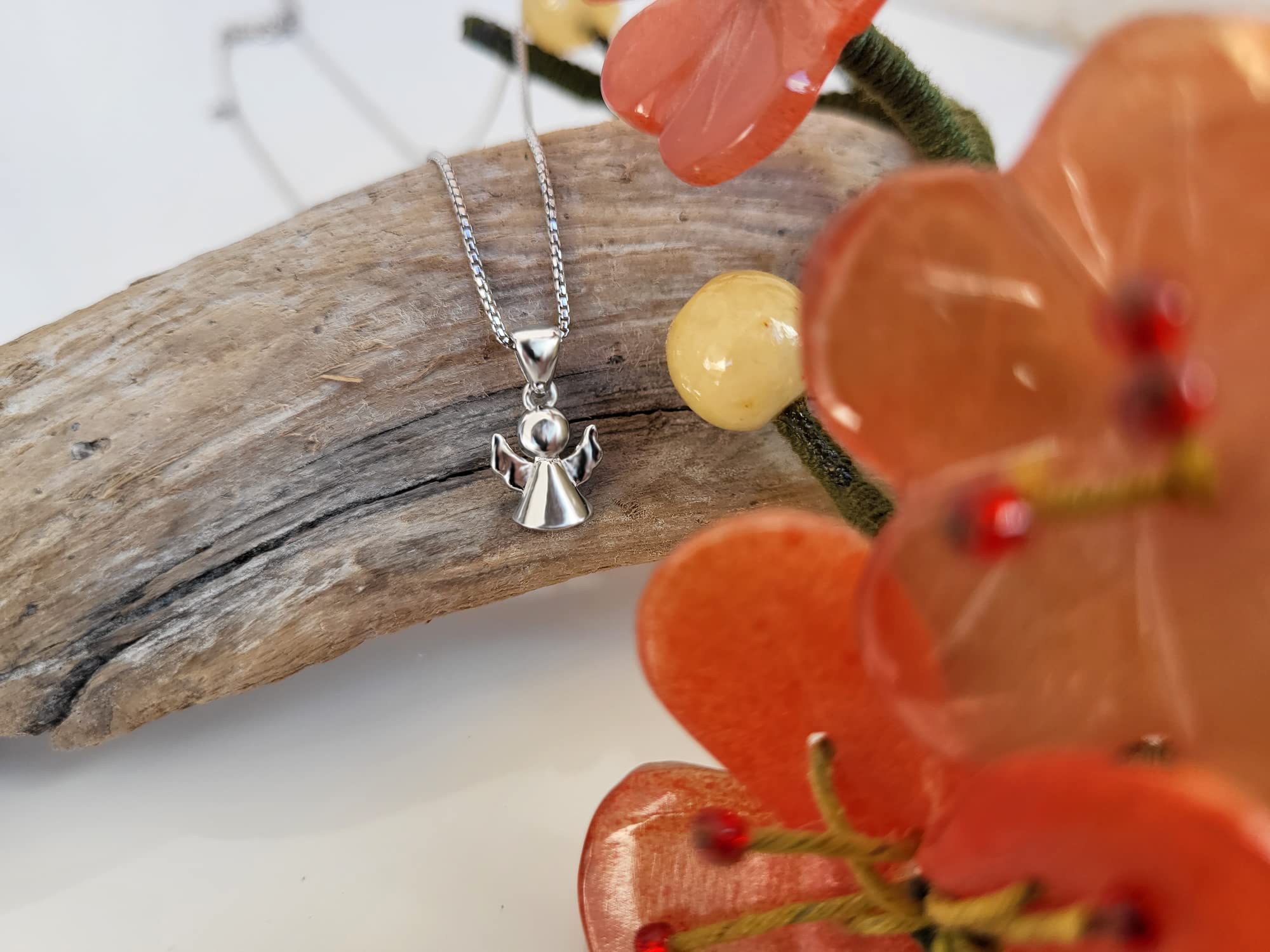 Schöner-SD - Collana in argento 925 con ciondolo a forma di angelo