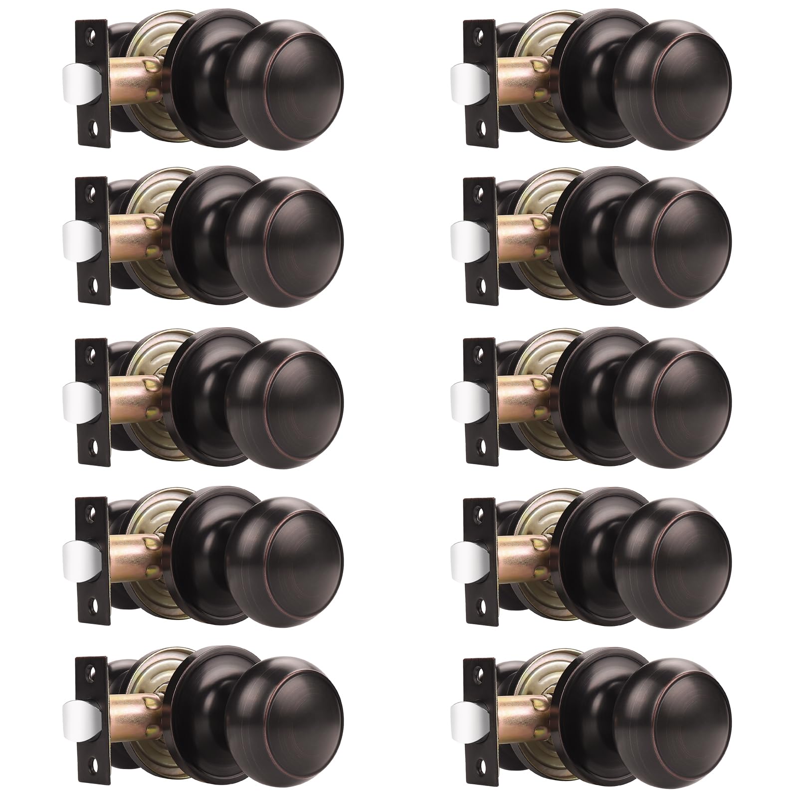 Probrico Black Passage Door Knobs - Keyless & Modern -9