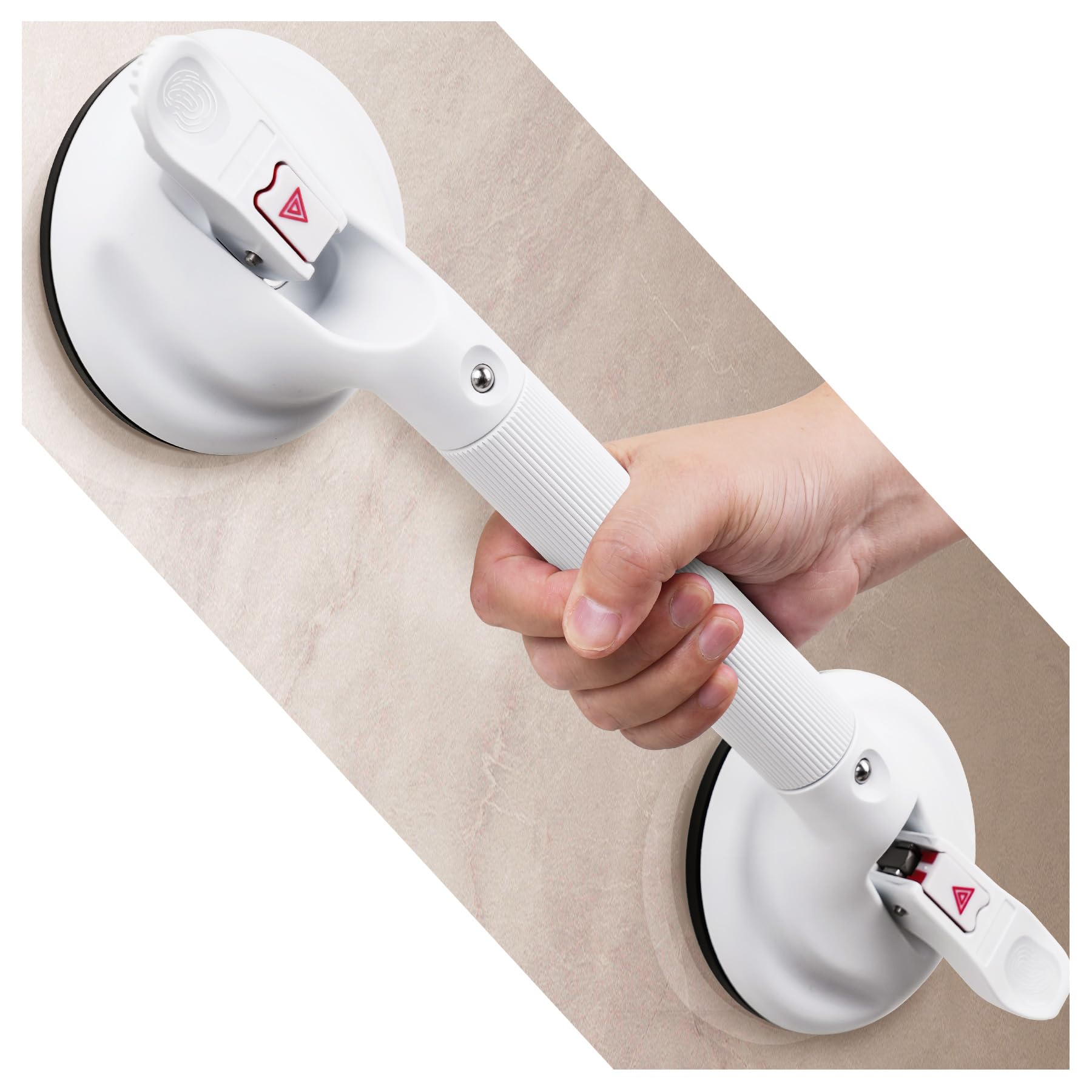 Barras de agarre para bañeras y duchas, barras de agarre de succión de seguridad mejoradas de 18.5 pulgadas para ducha, instalación sin herramientas para pared de baño, manijas de ducha para personas