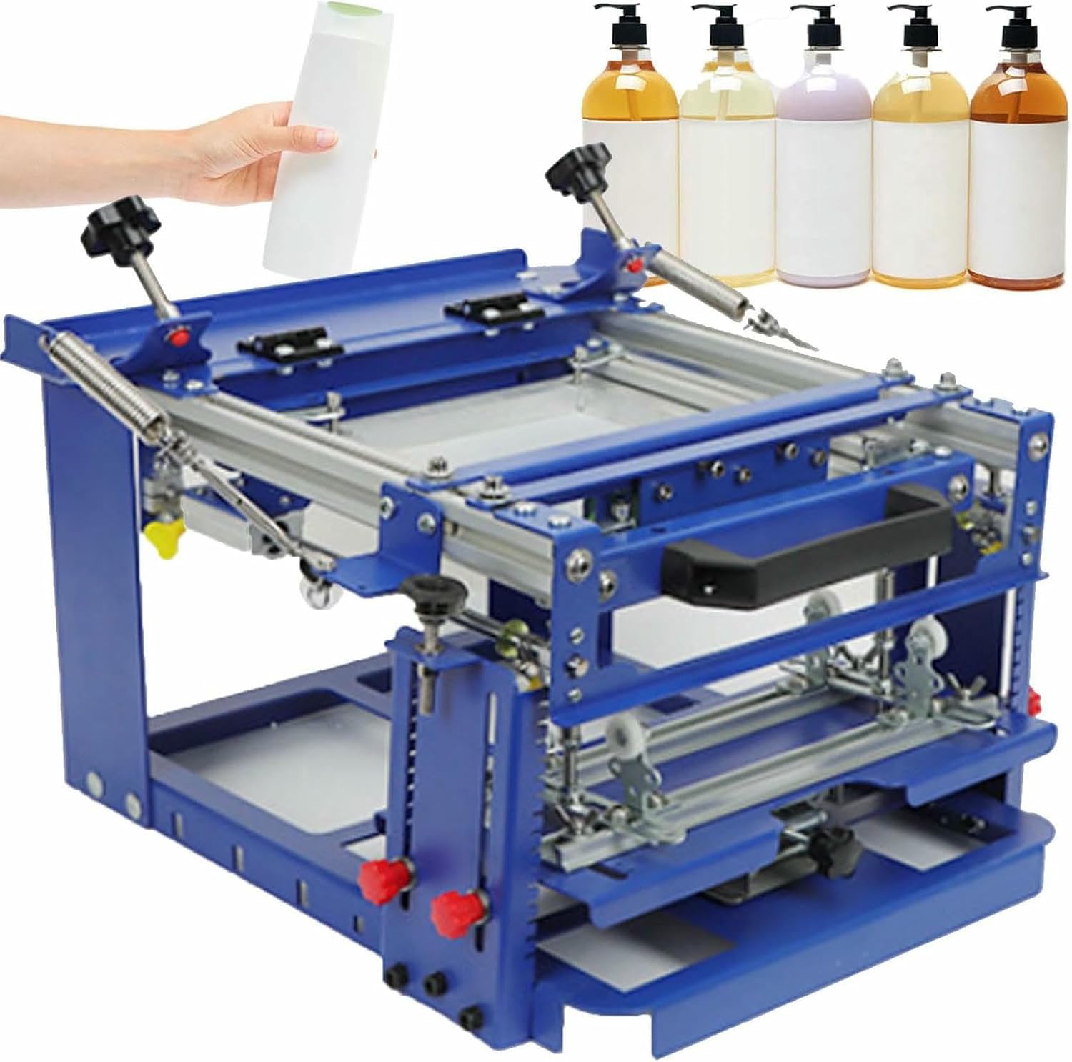 Cylindrical Screen Printing Machine for Bottles & Rods - Manual Cylinder Printer for Small Diameters Products, Ideal for Custom Designs & DIY Projects