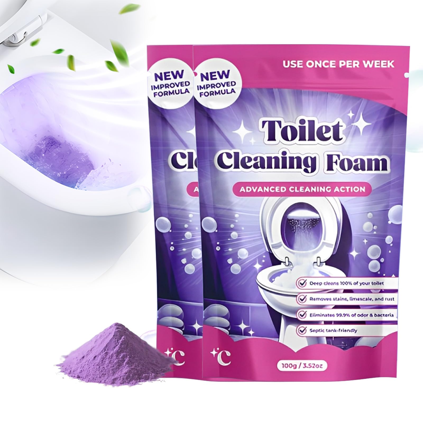 Disincrostante WC, 2026 Nuovo Detergente Anticalcare in Detergente per WC, Self-Cleaning Foam, Scioglie Gli Ingorghi Elimina Incrostazioni di Calcare e Ruggine per la Pulizia di W C e Bagno (2Pcs)