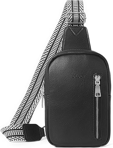 Miniatura 8 de CLUCI Riñonera pequeña para mujer, de cuero vegano, bolsa cruzada en el pecho, a la moda, riñonera para mujer