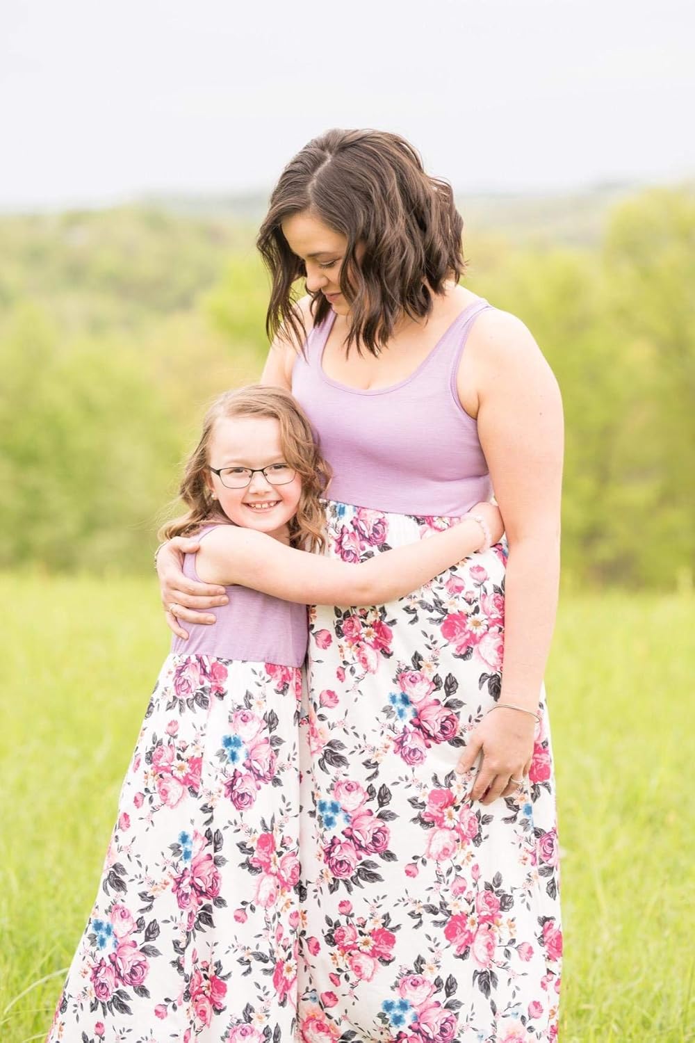 Mommy and Me Boho Floral Family Matching Maxi Dress with Pocket for Mother's Day - Image 4