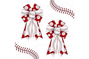 Hying 2 Pieces Sport Baseball Bows for Wreath