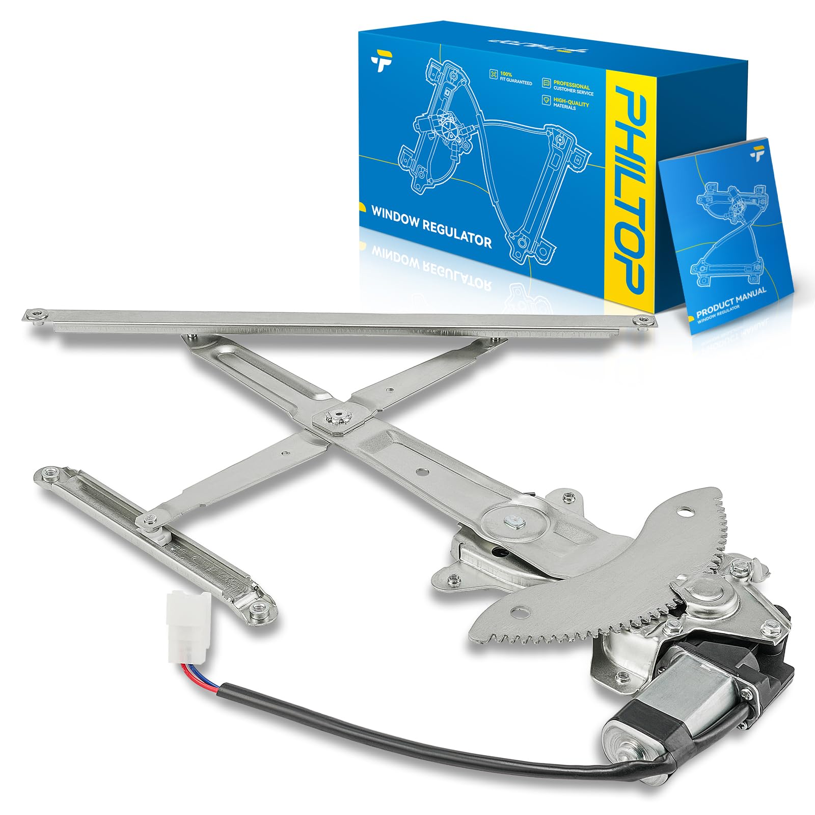 PHILTOP Front Left Driver Side Power Window Regulator and Motor Assembly Compatible with 2004-2006 Scion xB Replaces 748-607,2 Pins