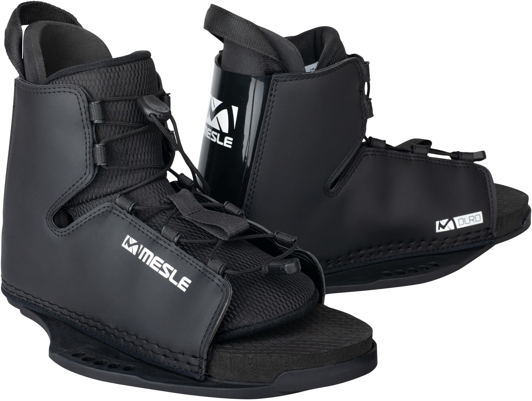 Mesle Duro Fijaciones de Wakeboard, 30-45EU, para Principiantes y avanzados, Puntera Abierta, Amplia Gama de ajustes, Negro