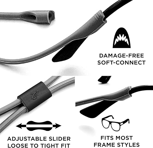Miniatura 3 de Pilotfish Correa de silicona para lentes de sol de alta calidad, retenedor de lentes ajustable con diseño único de paso - Ajuste universal
