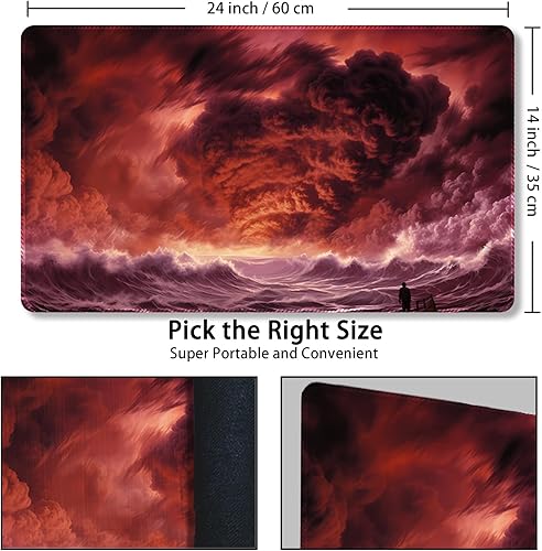Miniatura 8 de MTG - Tapete de juego con bolsas de almacenamiento gratis, tapete de juego MTG de 24 x 14 pulgadas, TCG y tapete de juego de mesa para tarjetas,