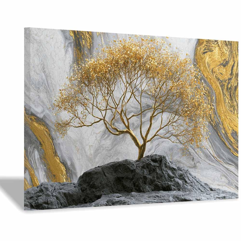 XENIOU Tree Of Life Wall Art Four Seasons Tree River canvas wall art, prints for walls, for living room bathroom Bedroom Home Decoration.(Multicolor)-70x100cm Framed
