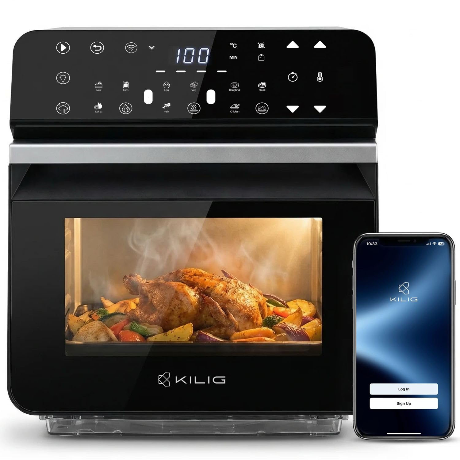 Nexa SteamX 10.5L Air Fryer & Steamer | 4-in-1 Steam + Air Fry Technology | 1550W Air Fry | 1150ml Water Tank | Indian Presets | App Enabled | Glossy Black-image-17