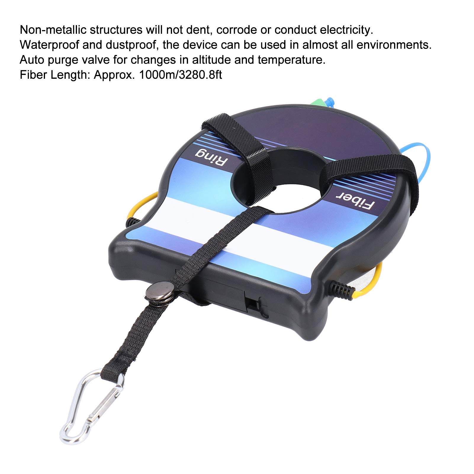 Caja de cable de lanzamiento OTDR de 3280.8 pies, SC para cable de prueba de fibra monomodo, caja de extensión OTDR con estuche resistente para calibración e instalación en campo