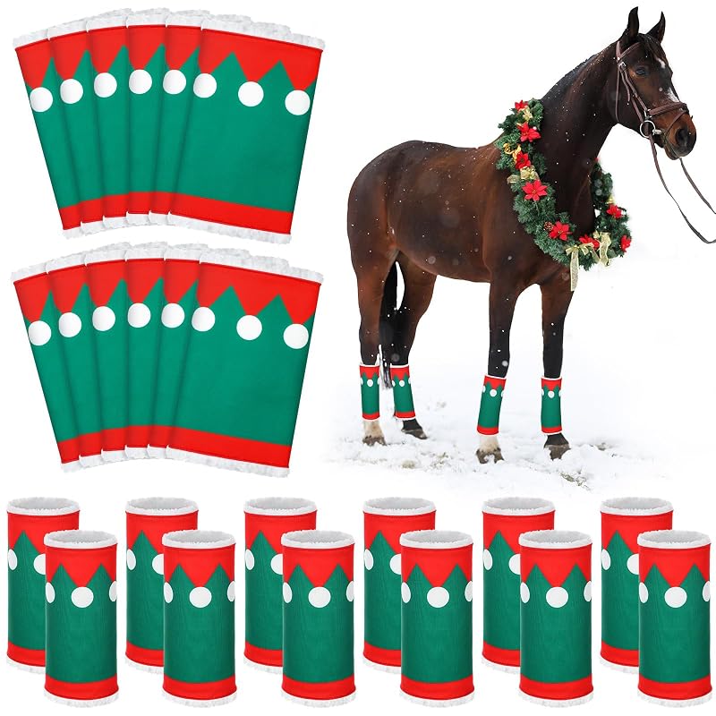 Bandagens Decorativas para Pernas de Cavalos em Poliéster com Pelo Sintético, Estilo Elf, Paterr, Pacote com 12